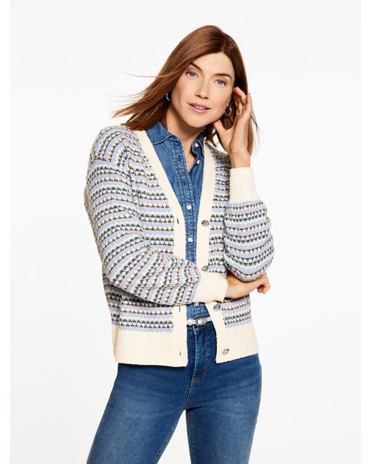 Talbots Blue V-neck Cardigan Sweater