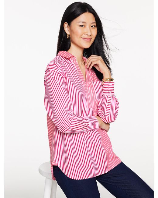 Talbots Pink Poplin Top
