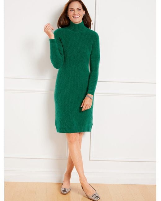 Talbots Green Turtleneck Sweater Dress