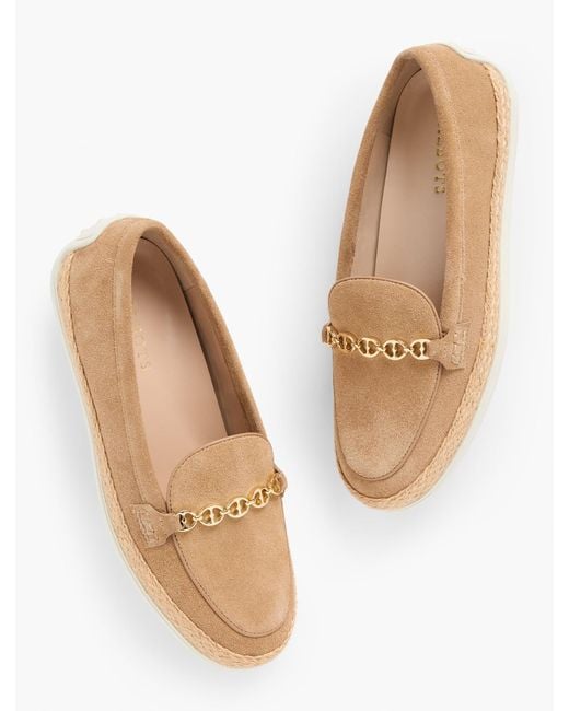 Talbots Natural Andi Suede Espadrille Loafers