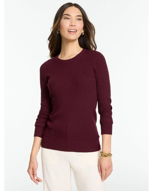 Talbots Purple Micro Cable Sweater