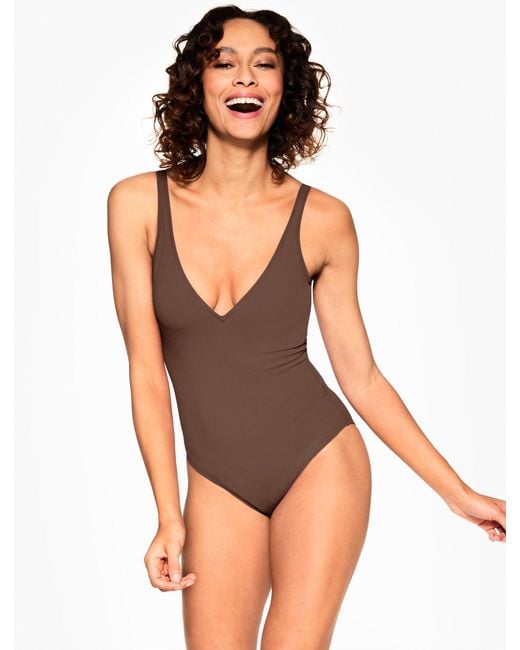 Talbots Brown Profile By Gottex® One Piece