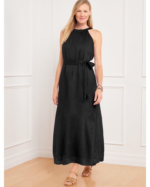 Talbots Black Halter Maxi Dress