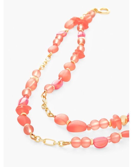 Talbots Pink Multi Sea Glass Necklace