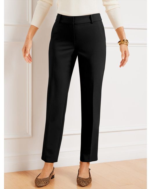 Talbots Black Hampshire Lightweight Double Cloth Straight Ankle Pants