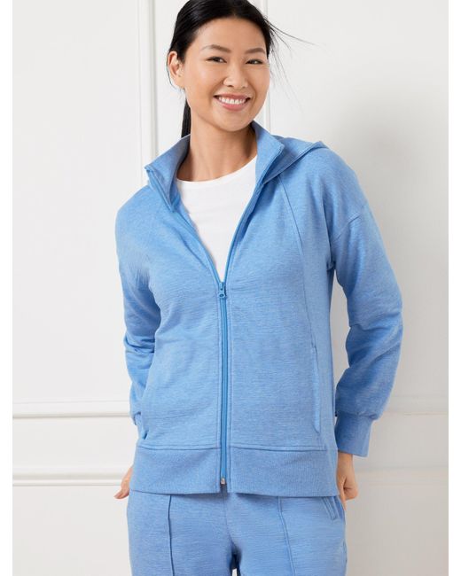 Talbots Blue Cozy Crush Full Zip Hoodie