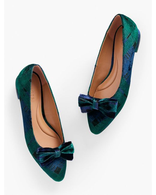 Talbots Blue Edison Bow Flats