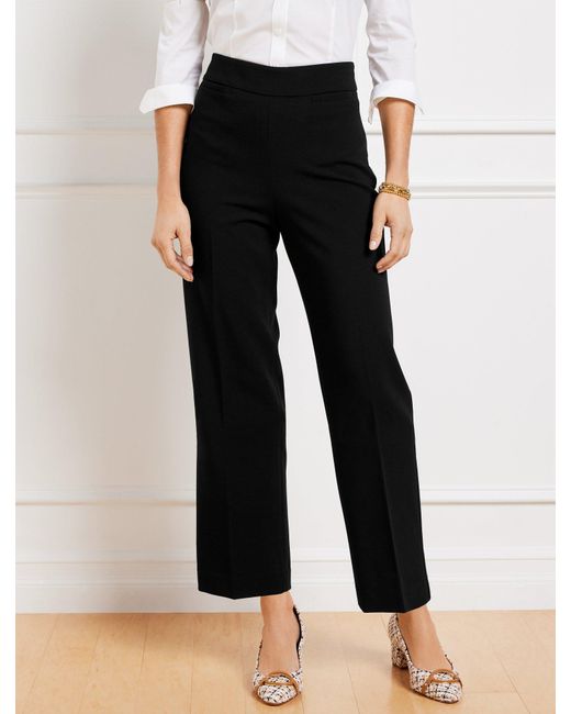 Talbots Black Tailored Stretch Slim Wide Ankle Pants