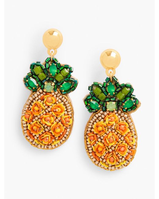 Talbots Yellow Whimsy Pineapple Earrings