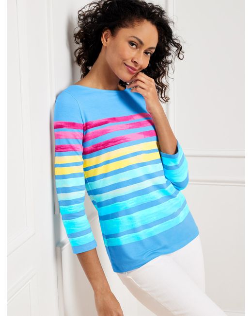 Talbots Blue Bateau Neck T shirt