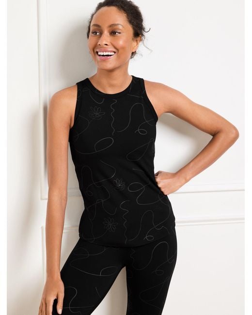 Talbots Black Out & About Shelf Bra Tank Top