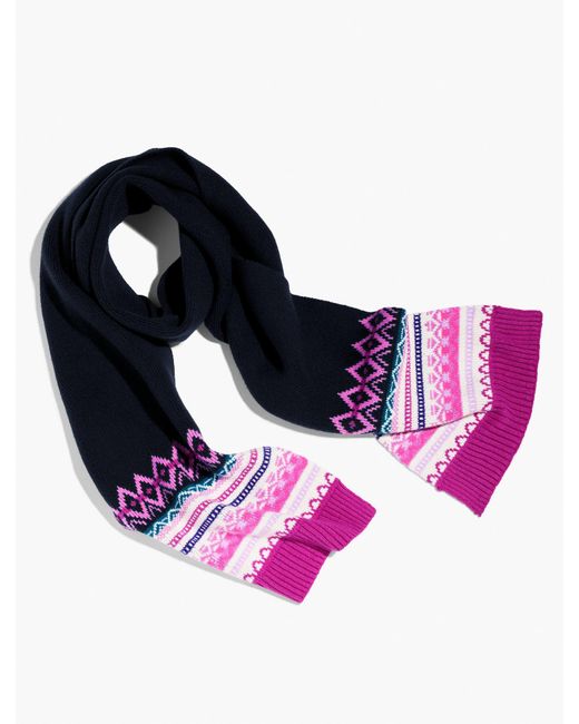 Talbots Pink Float Fair Isle Scarf