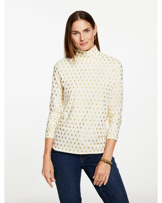Talbots White Classic Turtleneck Top