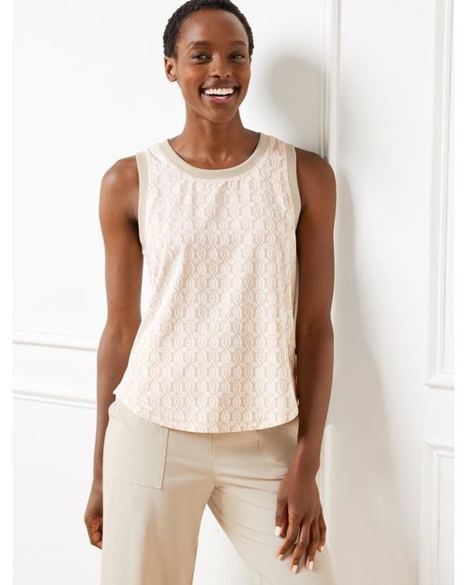Talbots Natural Lightweight Woven Stretch Tank Top