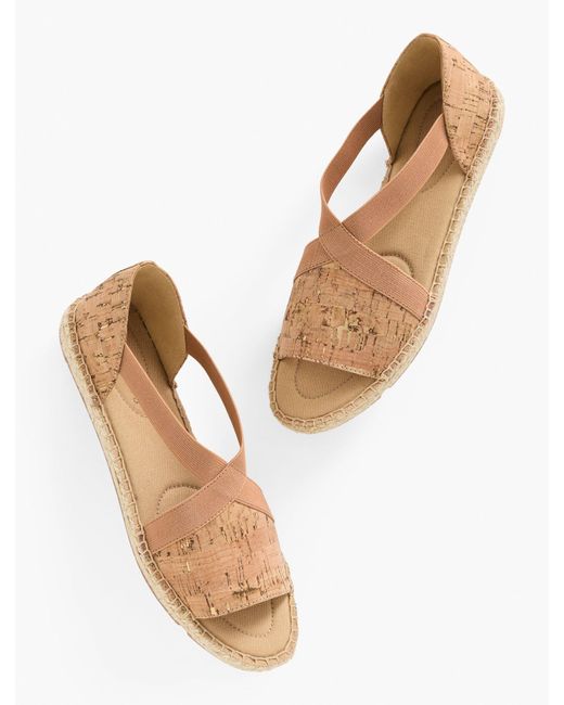 Talbots Natural Ilyssa Elastic Cork Espadrille Flats