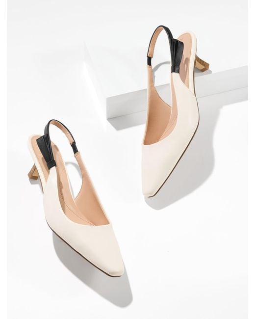 Talbots Natural Tabitha Nappa Slingback Pumps