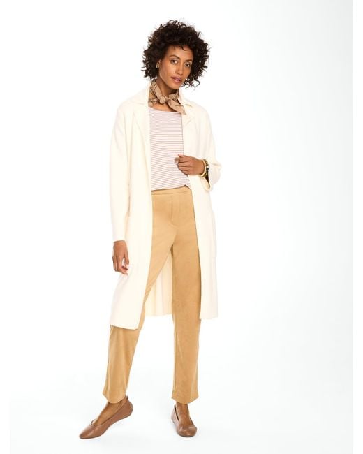 Talbots White Notch Collar Long Jacket
