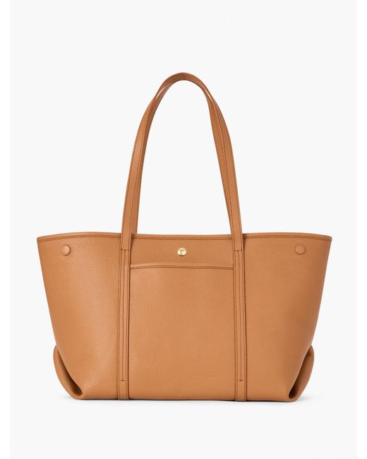 Talbots Brown Harper Pebble Leather Tote
