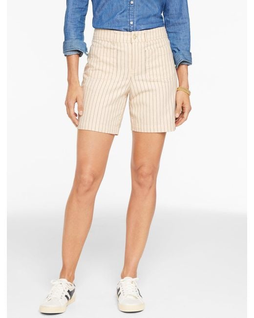 Talbots Blue Patch Pocket Herringbone Shorts