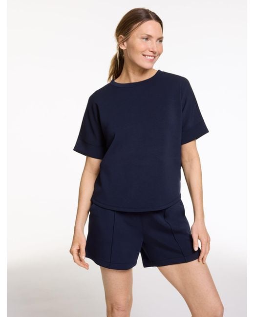 Talbots Blue Airknit Stretch Crewneck T-shirt