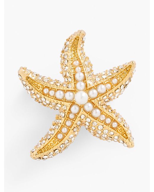 Talbots Metallic Embellished Starfish Brooch