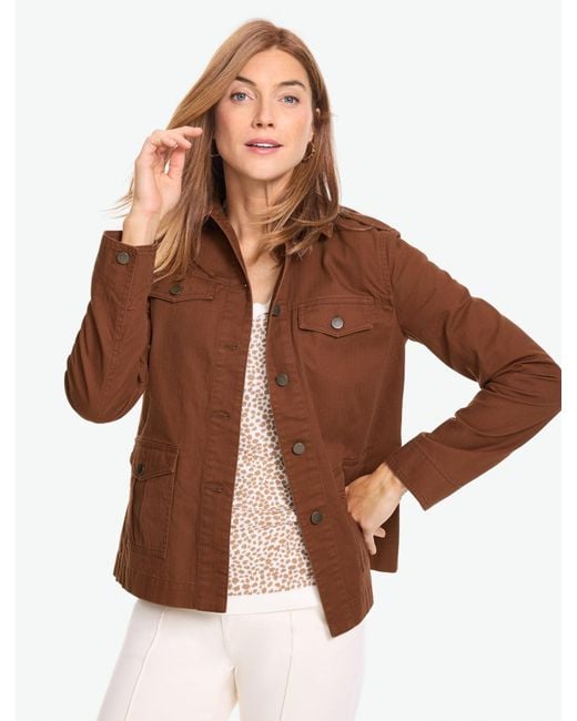 Talbots Brown Twill Utility Jacket