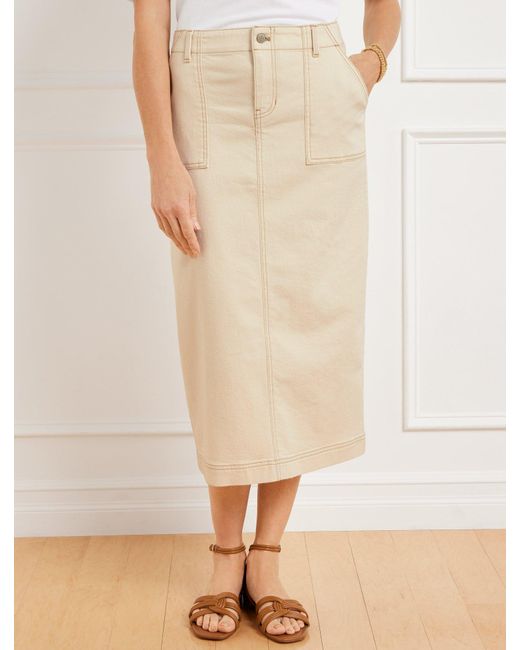Talbots Natural Denim Midi Skirt