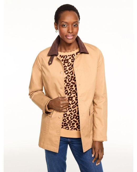 Talbots Natural Coated Cotton Barn Jacket