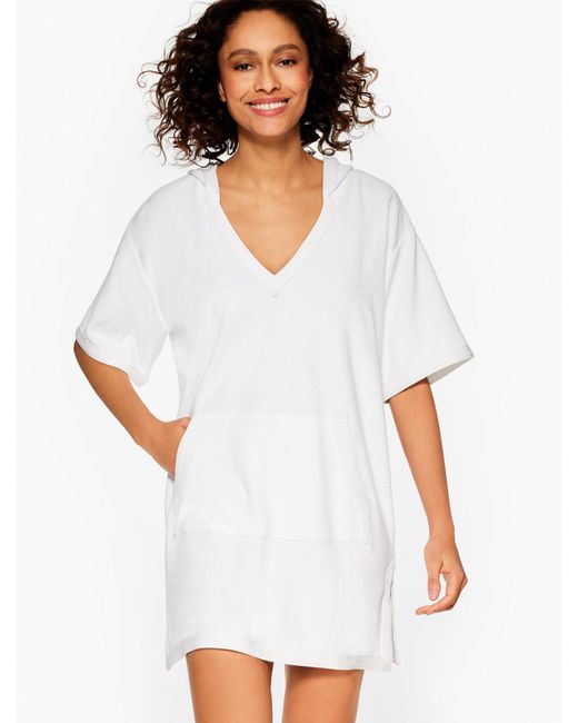 Talbots White Hooded Terry Cover-up