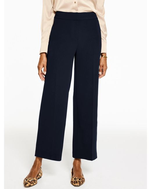 Talbots Blue Easy Travel Wide Leg Ankle Pants