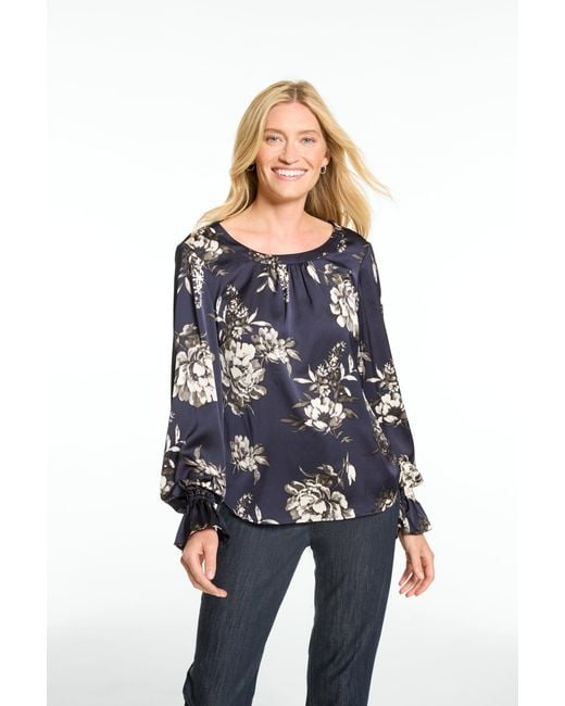 Talbots Blue Soft Satin Charmeuse Top