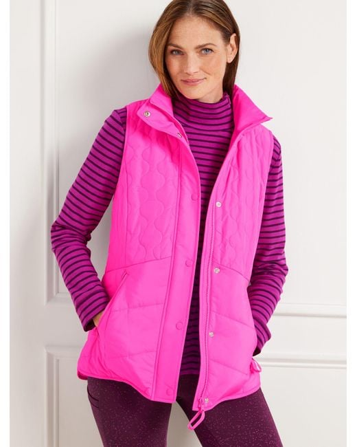 Talbots Packable Hood Quilted Vest in Pink Lyst Canada