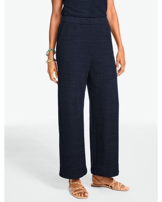 Talbots Blue Straight Leg Jacquard Pants