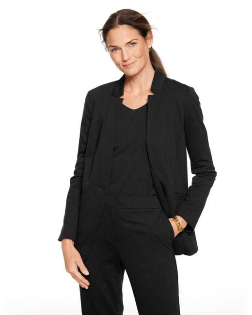 Talbots Black Luxe Ponte Single Button Blazer