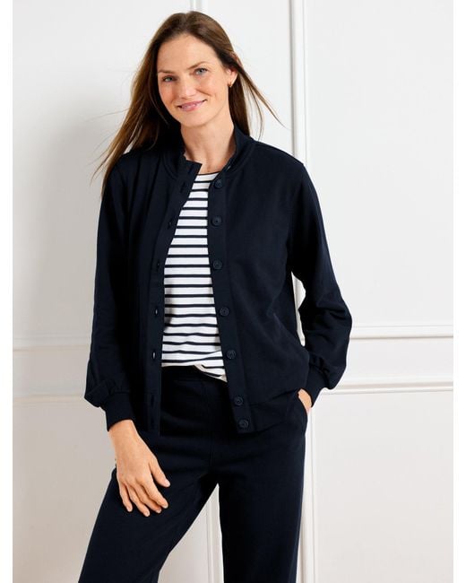 Talbots Blue Seaside French Terry Jacket