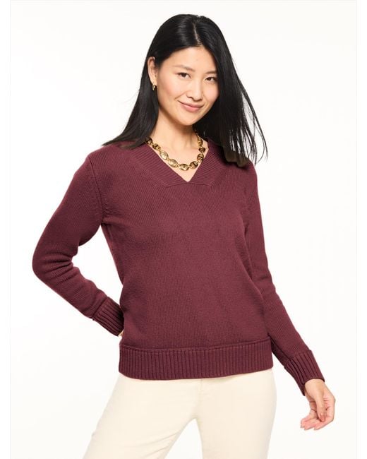 Talbots Purple V-neck Sweater