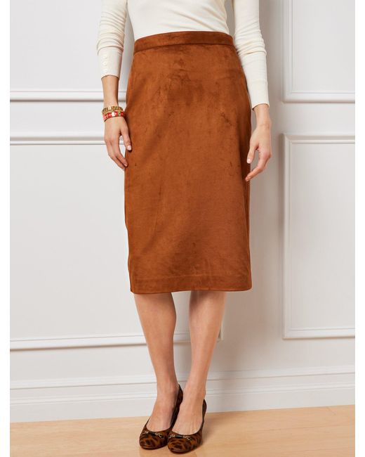 Brown faux 2025 suede skirt