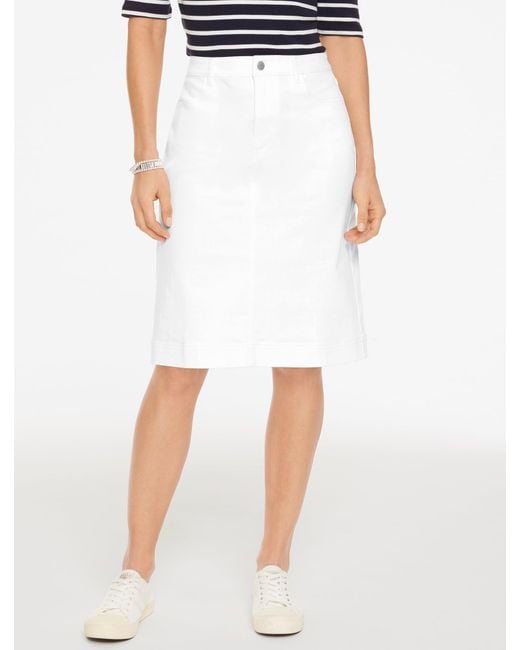 Talbots White Denim A-line Skirt
