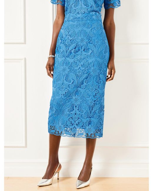 Talbots Scroll Floral Lace Pencil Skirt in Blue | Lyst UK Talbots Scroll Floral Lace Pencil Skirt in Blue | Lyst UK