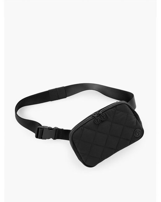 Talbots Black T By Quilted Nylon Belt Bag