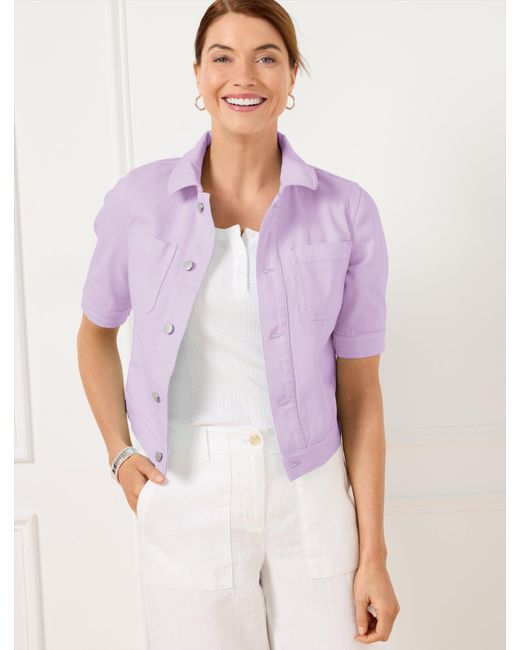 Talbots Purple Short Sleeve Jean Jacket