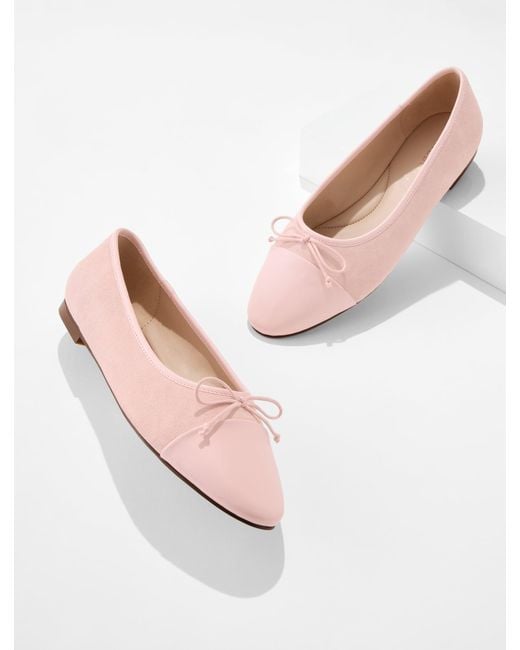 Talbots Natural Ansly Nappa Suede Ballet Flats