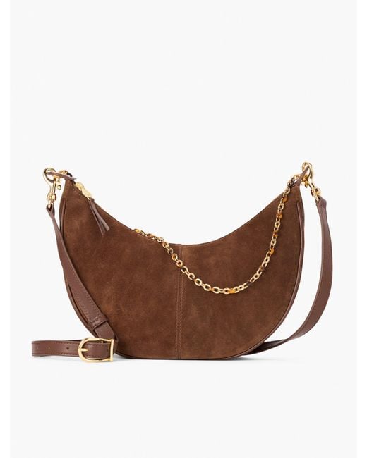 Talbots Brown Suede Crescent Bag