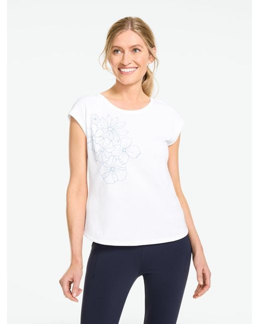 Talbots White Supersoft Jersey Short Sleeve Cross Back T-shirt