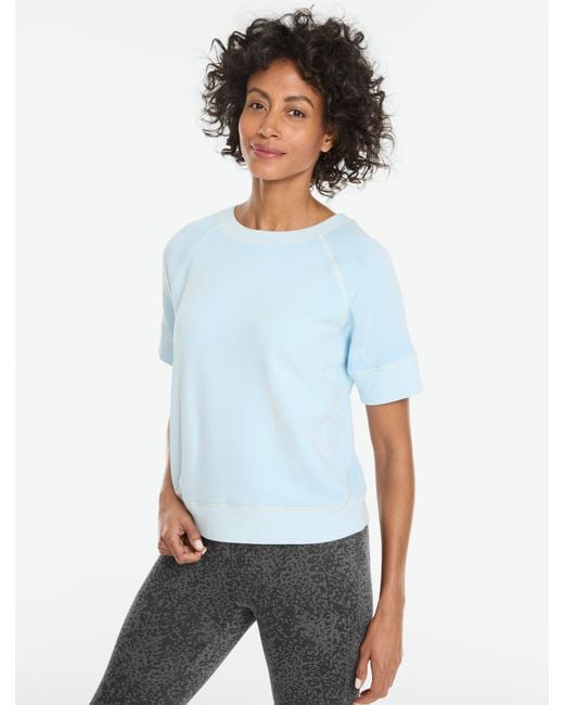 Talbots White Beach Terry Crewneck Sweater Pullover