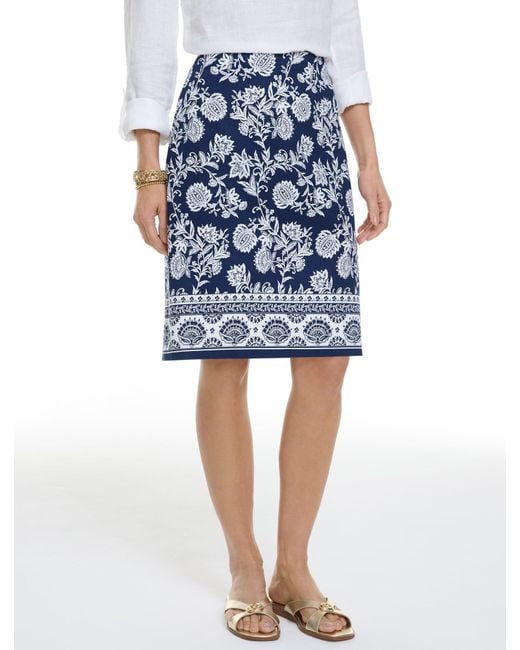 Talbots Blue Canvas A-line Skirt