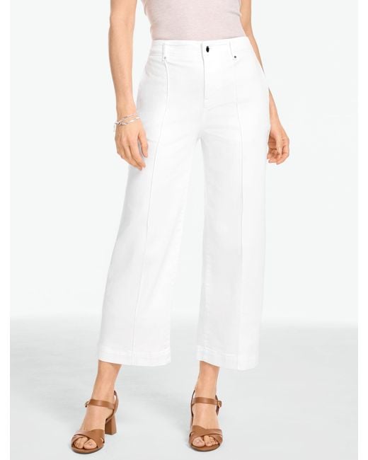 Talbots White Wide Crop High Waist Lightweight Jeans