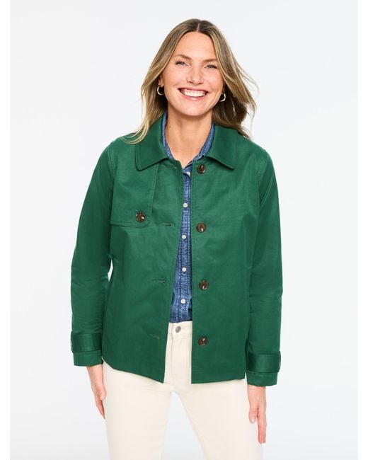 Talbots Green Fresh Poplin Trench Coat