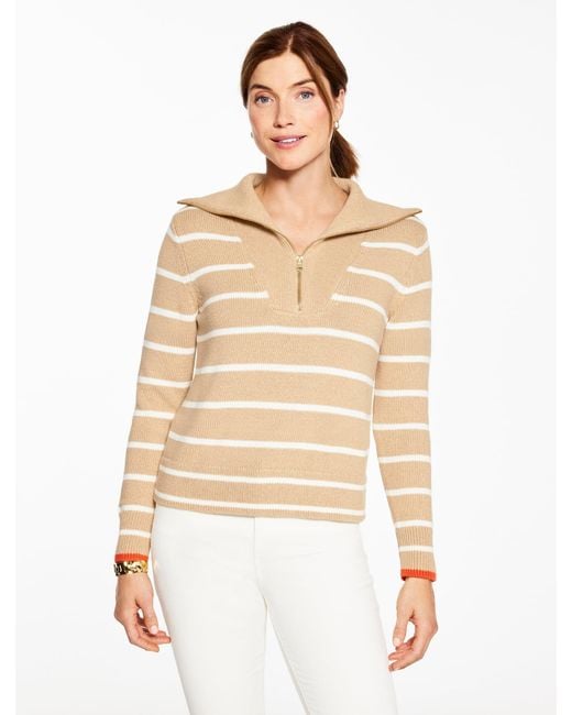 Talbots White Half-zip Sweater