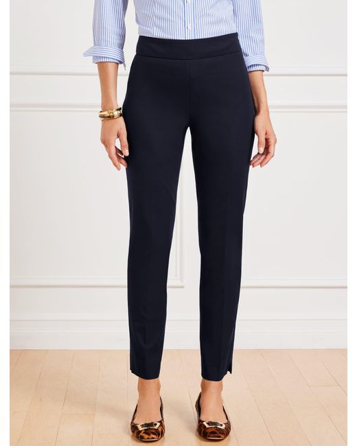 Talbots Blue Chatham Cotton Bi-stretch Slim Ankle Pants